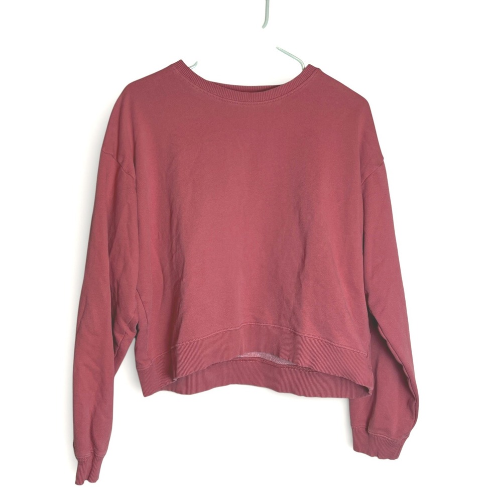 American Eagle Boxy Cropped Sweatshirt Women's Medium Crewneck Pullover